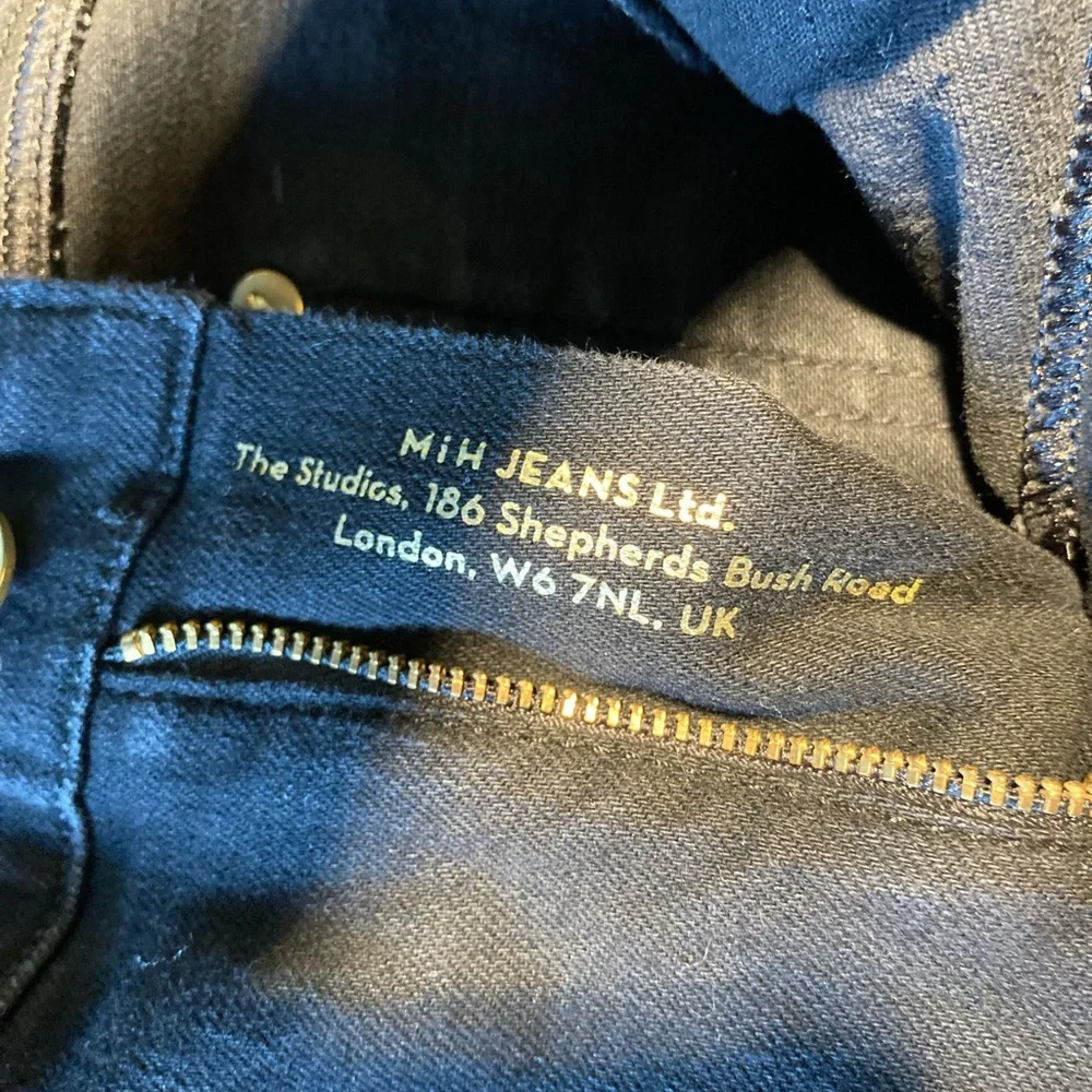 MiH Jeans Black The Paris Jean Mid Rise, Cropped Slim Leg Size 30. - Picture 6 of 10